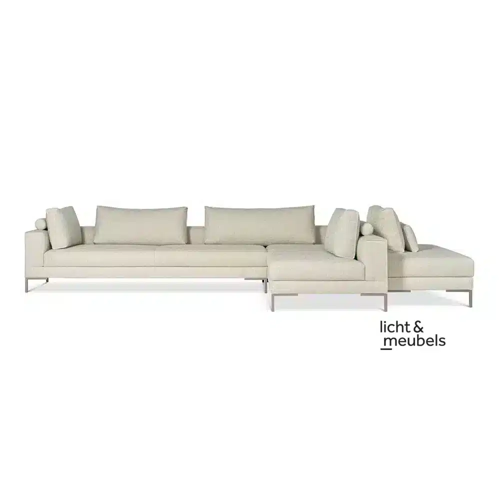 Design on Stock Aikon Lounge sofa - Corner arrangement with 2x 1-arm & modular element front light furniture