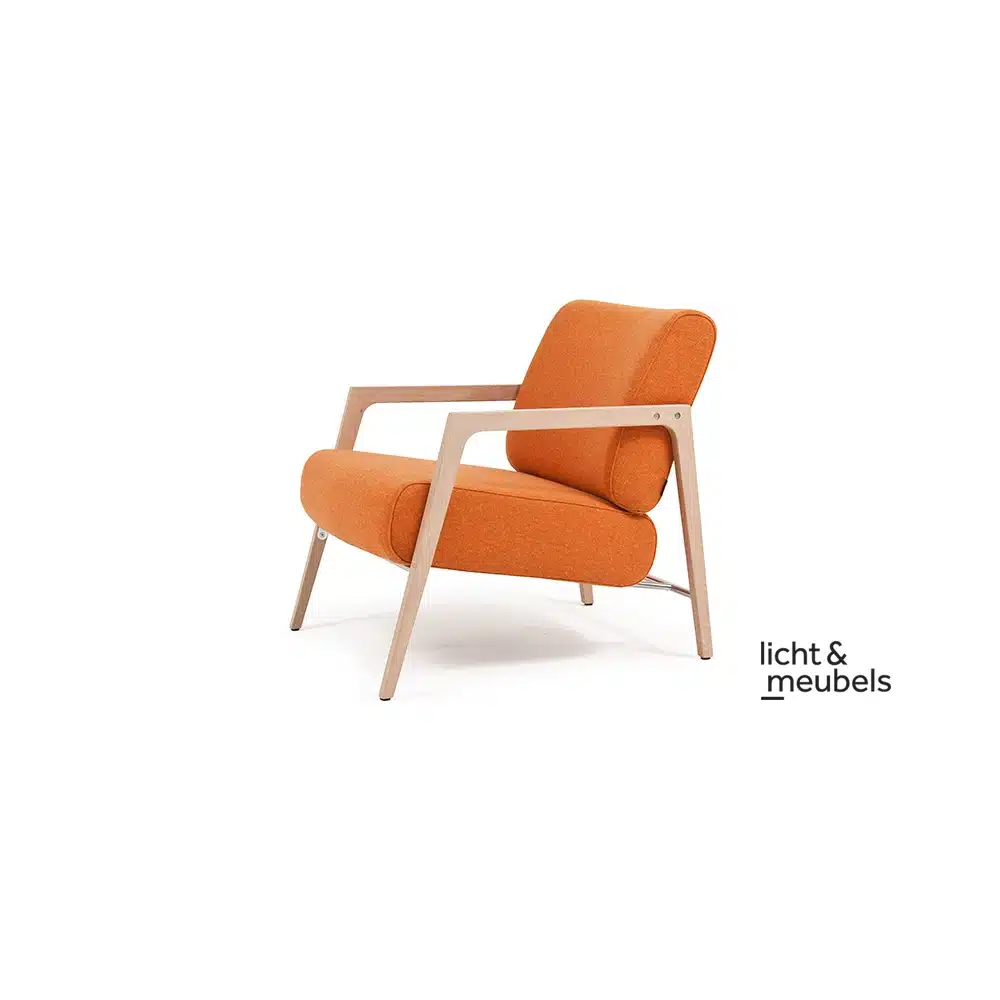 Harvink - Fraai compact en retro houten frame fauteuil